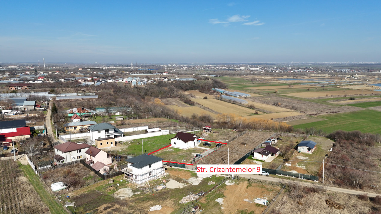 Casă P+M 120 mp LOT 676 mp Adunații-Copăceni, str Crizantemelor