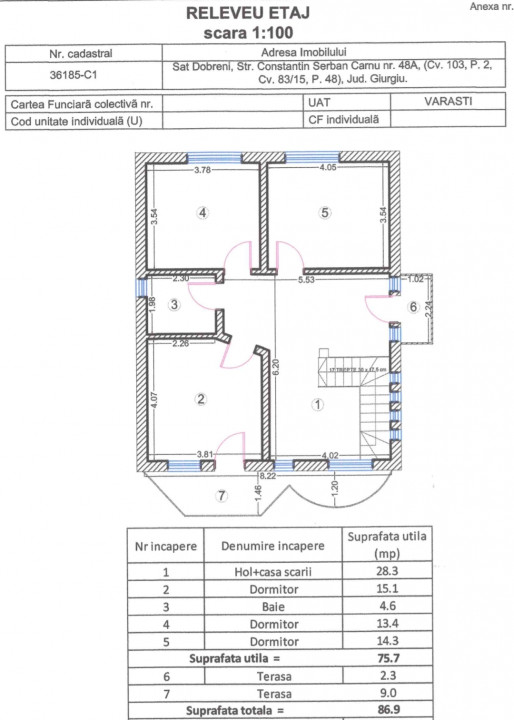 Casa 185mp + teren 457mp Dobreni 