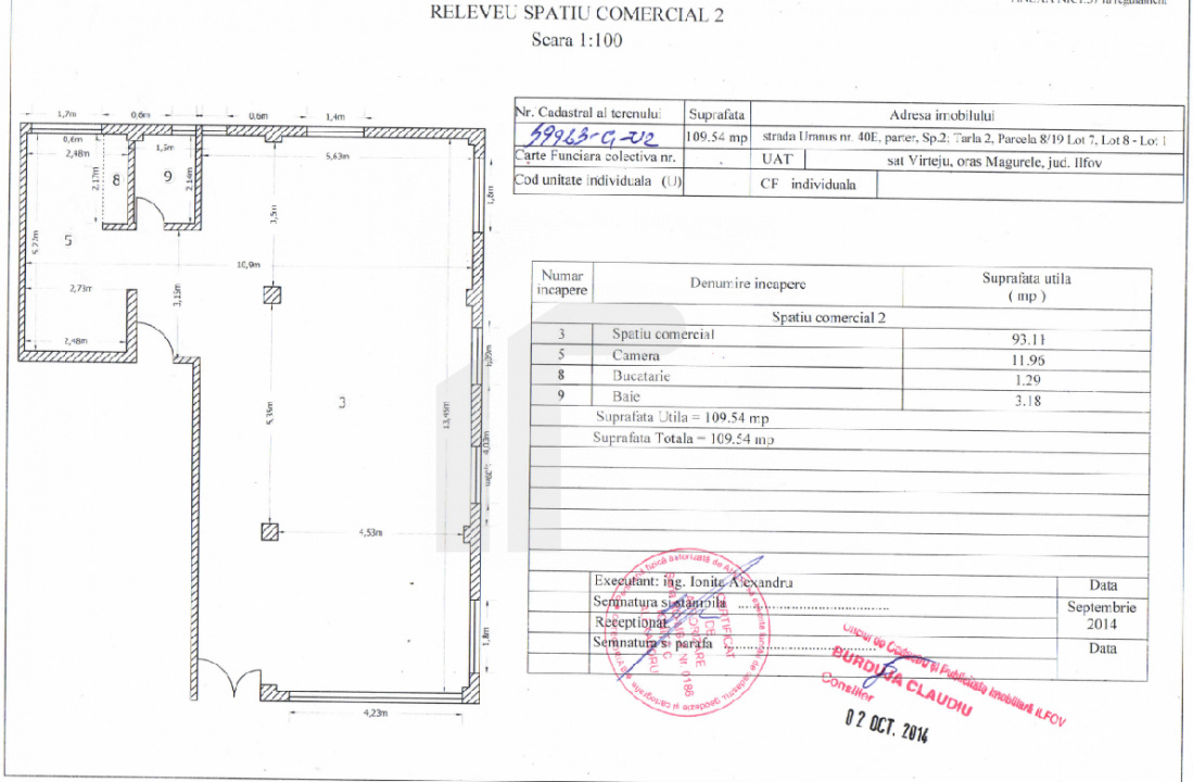 Spatiu Comercial 110 MP+2 locuri parcare New Residence